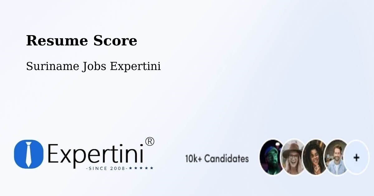 Resume Score & Job Description Match Tool – Suriname - Suriname Jobs Expertini